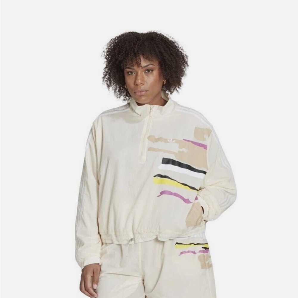 SET Adidas Cream Multicolor Women's Pullover and Short Set Size XS /S